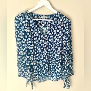 Madewell Blue Floral Print Blouse- size S